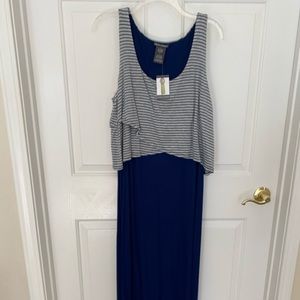 NWT blue/grey maxi dress